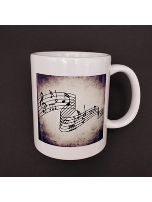 İlk El Grup Ieg™ Müzik Notaları Tasarımlı Kupa Bardak