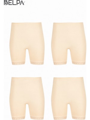 Belpa Büyük Beden, Curve, Penye Içlik %100 Pamuklu Tayt 4'lü Paket