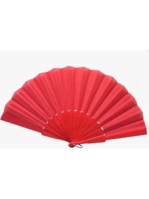 İlk El Grup Ieg™ Plastik Kumaş Yelpaze 12'li Kırmızı