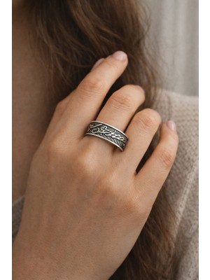 Herşey Nota Atatürk Imza Model Ayarlanabilir Yüzük – Gümüş Renk Figürlü Aksesuar