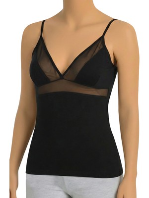 Öts Kadın Atlet Tüllü Ip Askılı (%96 Pamuk - %4 Elastan)