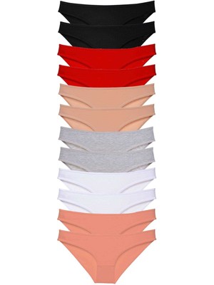 İlk El Grup Ieg™ 12 Adet Süper Eko Set Likralı Kadın Slip Külot Set 1