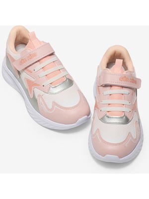 Tonny Black Çocuk Unisex Pudra Oranj Eva Faylon Taban Çocuk Unısex Cırtlı Lastik Bağcıklı Spor Ayakkabı