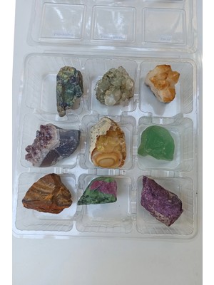 Pozitif Doğal Taş Doğal Taş Koleksiyonu, 9 Parça Bölmeli Kutuda Dtk-9