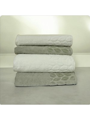 Nurpak Hazal %100 Pamuk Kutulu 2 Adet 50X90 Ve2 Adet 90X150 Banyo Seti