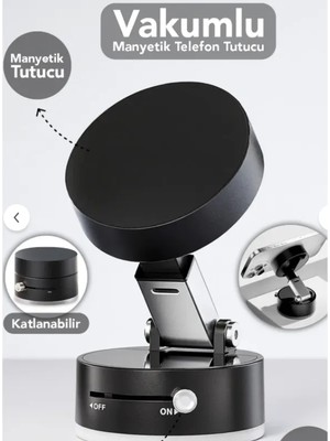 Cocoloco Home Mıknatıslı Katlanabilir Telefon Tutucu Torpido ve Cam Uyumlu