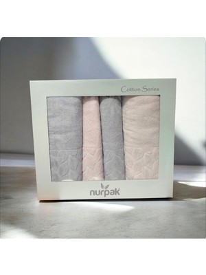 Nurpak Hazal %100 Pamuk Kutulu 2 Adet 50X90 Ve2 Adet 90X150 Banyo Seti