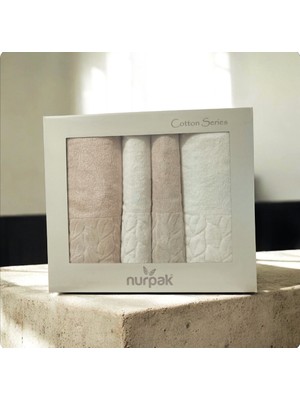 Nurpak Hazal %100 Pamuk Kutulu 2 Adet 50X90 Ve2 Adet 90X150 Banyo Seti