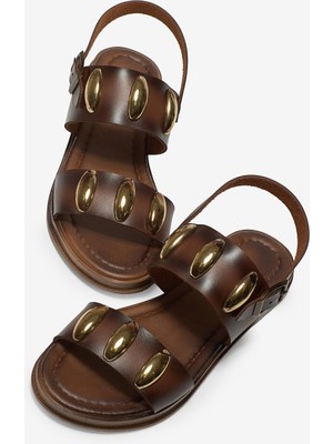 Tonny Black Kadın Taba Termo Taban Tokalı Tek Bantlı Sandalet