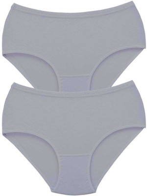 İlk El Grup Ieg™ 2 Adet Tutku Kadın Yüksek Bel Bato Kalın Lastik Külot Gri