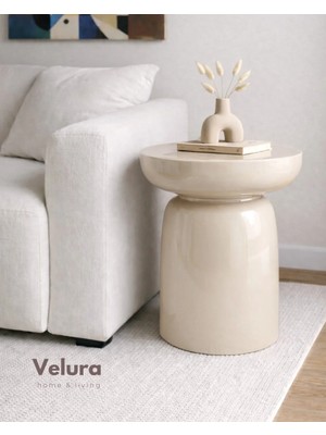 Velura Home & Living Fargo Mantar Yan Sehpa - Krem