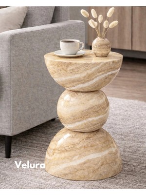 Velura Home & Living Maco Yan Sehpa - Traverten