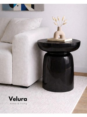 Velura Home Fargo Mantar Yan Sehpa - Siyah