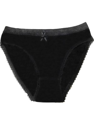 Beruflic Şahinler Kadın Için Dantel Kenarlı Siyah Renk Bikini Külot B223