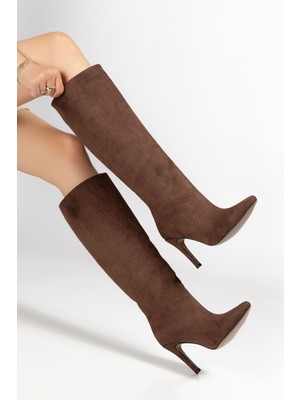 Budi Home SYT-2004 Kahverengi Süet Günlük Bayan Çizme