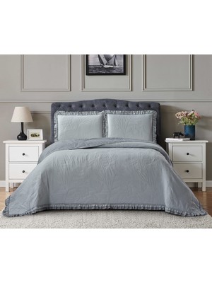 Madrid Çift Kişilik Yatak Örtüsü - Gri