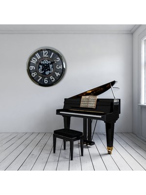 Zentime Iron Legacy Krom 60 cm Çarklı Duvar Saati