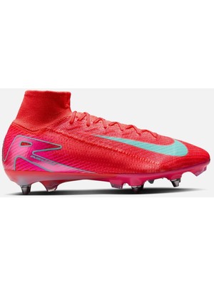 Nike Mercurial Superfly Sg-Pro Mens Football Shoes Yumuşak Zemin Vidalı Profesyonel Erkek Krampon Pembe