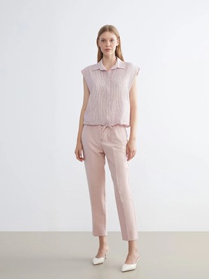 LC Waikiki Pembe Çizgili Kadın Gömlek