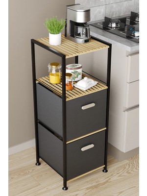 Bino 3 Katlı Çok Amaçlı 2 Çekmeceli Mutfak Organizeri Çekmeceli Düzenleyici Dolap Mutfak Rafı