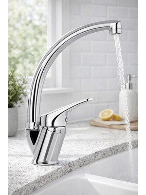 Sardıcı Mutfak Eviye Bataryası Çift Su Girişli 26 cm Su Akış Yüksekliği