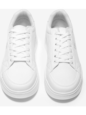 Tonny Black Erkek Beyaz Rahat Kalıp Faylon Taban Bağcıklı Spor Ayakkabı