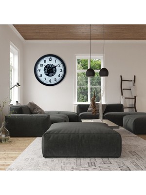Zentime Siyah Standart 60 cm Çarklı Duvar Saati