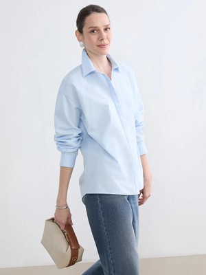 LC Waikiki Mavi Taşlı Kadın Gömlek