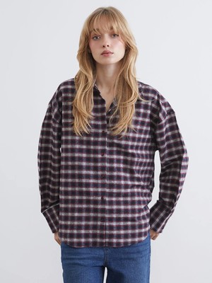 LC Waikiki Kırmızı Ekose Oversize Kadın Oduncu Gömlek