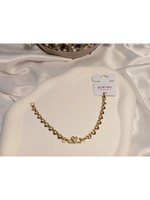 Xuping Jewelry 14 K Kaplama Kalp Detaylı Xuping Bileklik