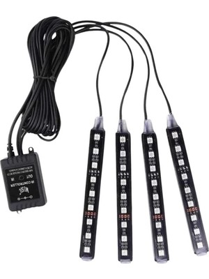 Eco Lounge Araç Içi Aydınlatma Kumandalı 12 LED Ayak Altı LED Ambiyans Işığı Sese Duyarlı Kumandalı