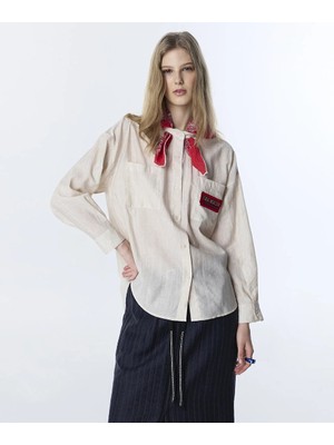 Twist FULARLI OVERSIZE GÖMLEK TS1260025136AD4