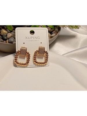 Xuping Jewelry Rose Zirkon Taşlı Xuping Vip Küpe
