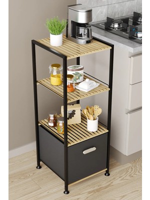 Bino 3 Katlı Çok Amaçlı 2 Çekmeceli Mutfak Organizeri Çekmeceli Düzenleyici Dolap Mutfak Rafı