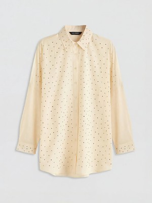 LC Waikiki Sarı Taşlı Oversize Kadın Gömlek Tunik