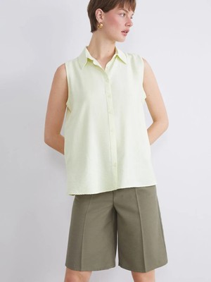 LC Waikiki Sarı Müslin Kadın Gömlek