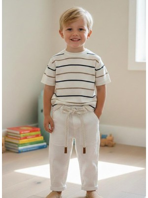 Ugly Duck 3-8 Yaş Arası Triko T-Shırt Pantolon Takım - Ekru