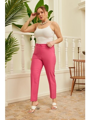 Rmg Büyük Beden Fuşya Kumaş Pantolon