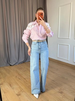 Size Özgü Buz Mavisi Straight Jean