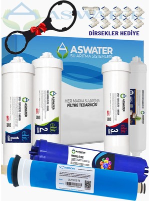 As Water Ihlas Aura Uyumlu Su Arıtma Cihazı Filtresi 6'lı Elite Filtre Seti Vontron Membran