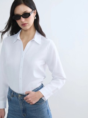 LC Waikiki Beyaz Oxford Kadın Gömlek