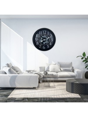 Zentime Heritage Black 60 cm Çarklı Duvar Saati