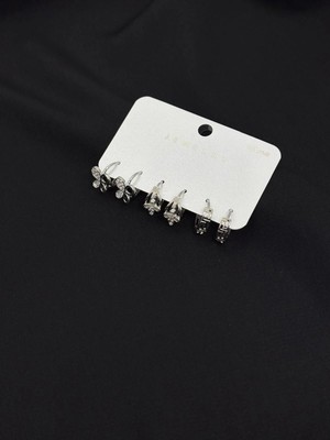 Melisa Takı & Aksesuar 316L Çelik Jewelry Gümüş Renk 6lı Set Küpe