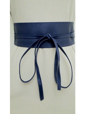 Kemerix Kadın Bağcıklı Sarmal Kemer Lacivert Renk XL Beden Yüksek Kalite Malzeme