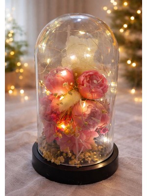 PerloraCo Fanus Çiçek Buket Mum