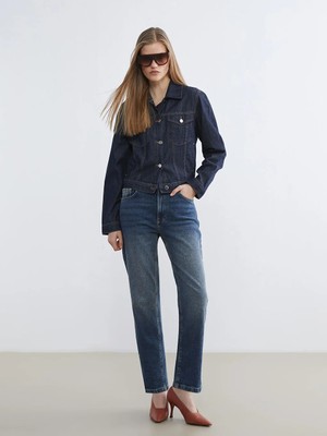 LC Waikiki Indigo Straight Fit Kadın Jean Pantolon