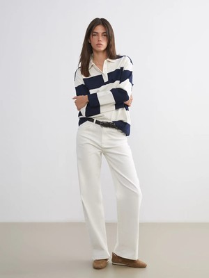 LC Waikiki Beyaz Wideleg Kadın Jean Pantolon