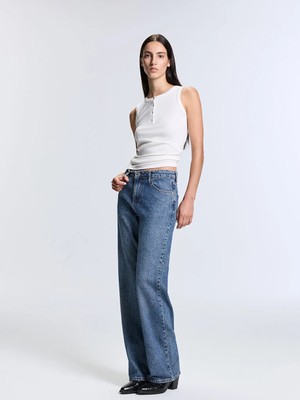 LC Waikiki Indigo Baggy Fit Kadın Jean Pantolon