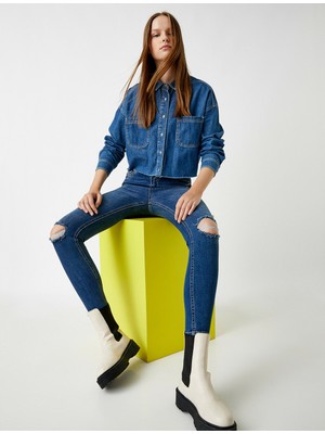 Koton Ekstra Yüksek Bel Skinny Yırtık Kot Pantolon - Taylor Jean