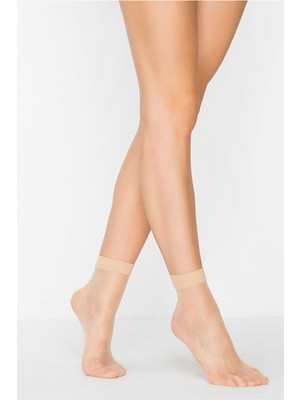 İlk El Grup Ieg™ Fit 15 Soket Ince Parlak Kısa Çorap Açık Ten
